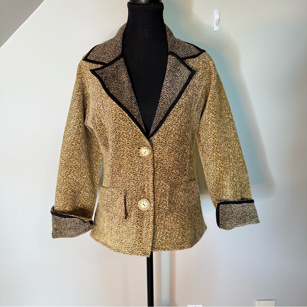 PARSLEY & SAGE Two Toned Velvety Jacquard Textured Blazer Jacket Size Medium - Picture 7 of 13